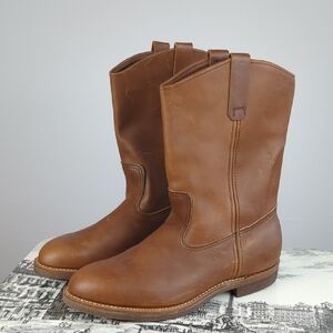 Vintage Red Wing Brown Leather Cowboy Work Boots | Made in USA | Men’s 10.5